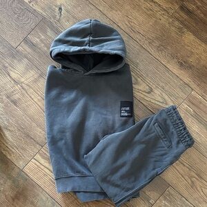 Zara Charcoal Kids Hoodie and Jogger Set - Well Loved Size 9